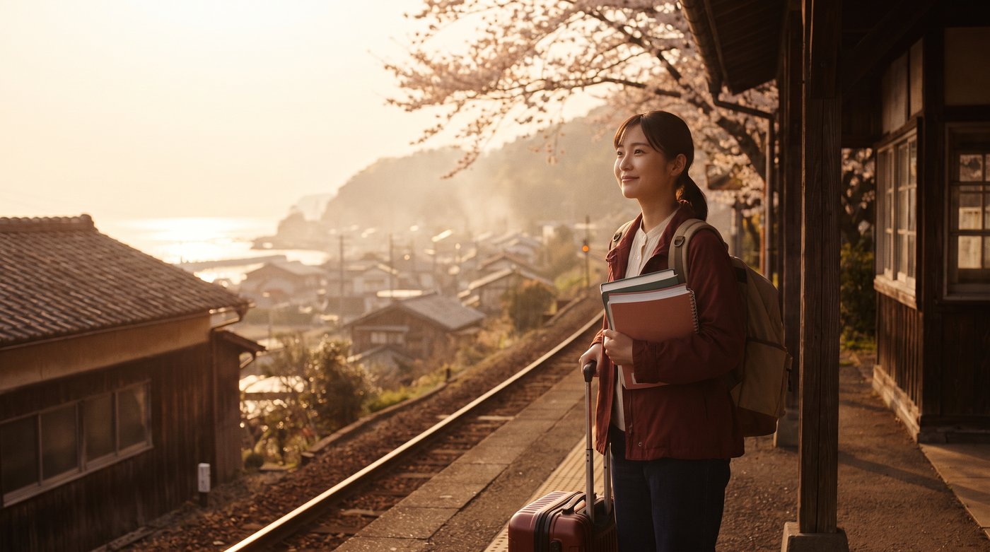 海を越えて日本へやってきた若き留学生のイメージ
